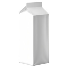 Blank milk carton packaging isolated on transparent background