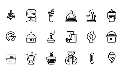 Set of simple black and white icons on the theme of finance.