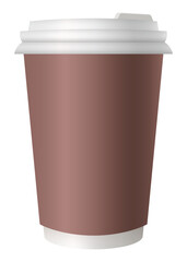 Coffee cup with place for lettering. Coffee to go. Hot street drinks, cardboard packaging plastic cap