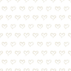 Seamless heart pattern. Hand painted ink brush