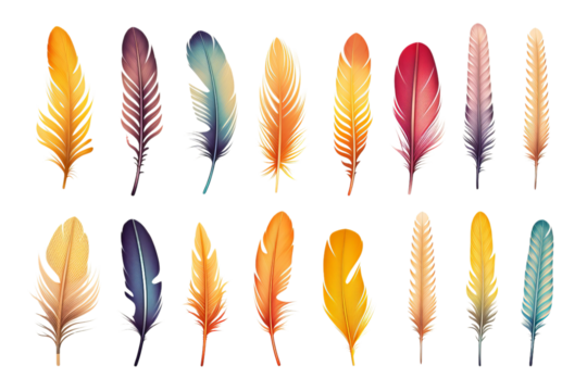set of feathers