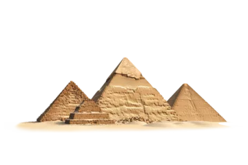 Foto op Canvas Giza pyramids isolated on white background,  © azhar