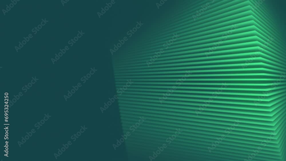 Aufkleber Bright green area with a pattern of wavy lines. 3d rendering loop animation 4K