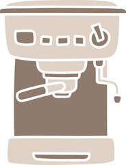 Coffee Maker Matchine llustration Hand Drawn Silhouette