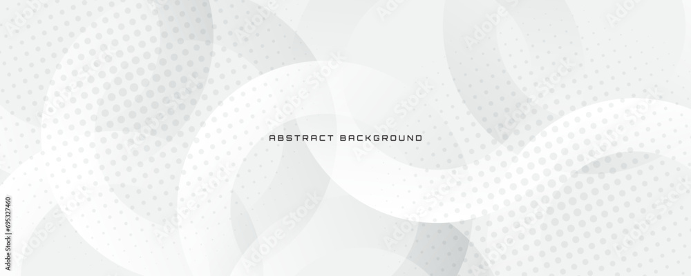 Poster white geometric abstract background overlap layer on bright space with circles effect decoration. mo