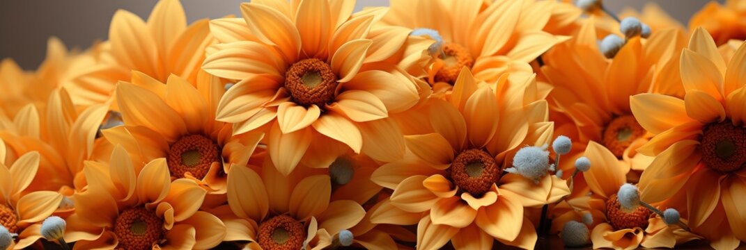 Banner Orange Arnica Flowers Heads , Banner Image For Website, Background, Desktop Wallpaper