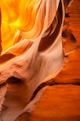 Image capturée dans le majestueux Antelope Canyon aux États-Unis, baignée d'une lumière...