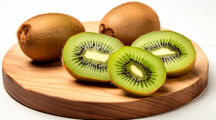 Kiwi pieces isolate. Selective focus.
