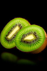 Kiwi pieces isolate. Selective focus.
