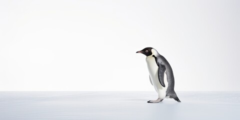 Adorable penguin, native to Antarctica, stands on icy shores, showcasing the charm of polar wildlife.
