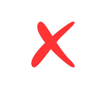 Red cross icon sign. No red wrong symbol, delete, vote sign vector design and illustration.
