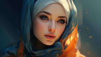 Naklejka premium HIJAB GIRL