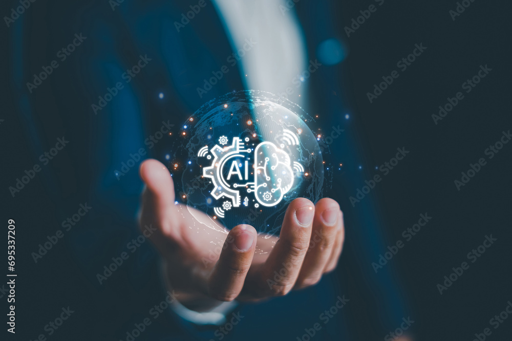 Aufkleber chat ai concept, artificial intelligence, chatbot, business use technology smart robot ai enter comm