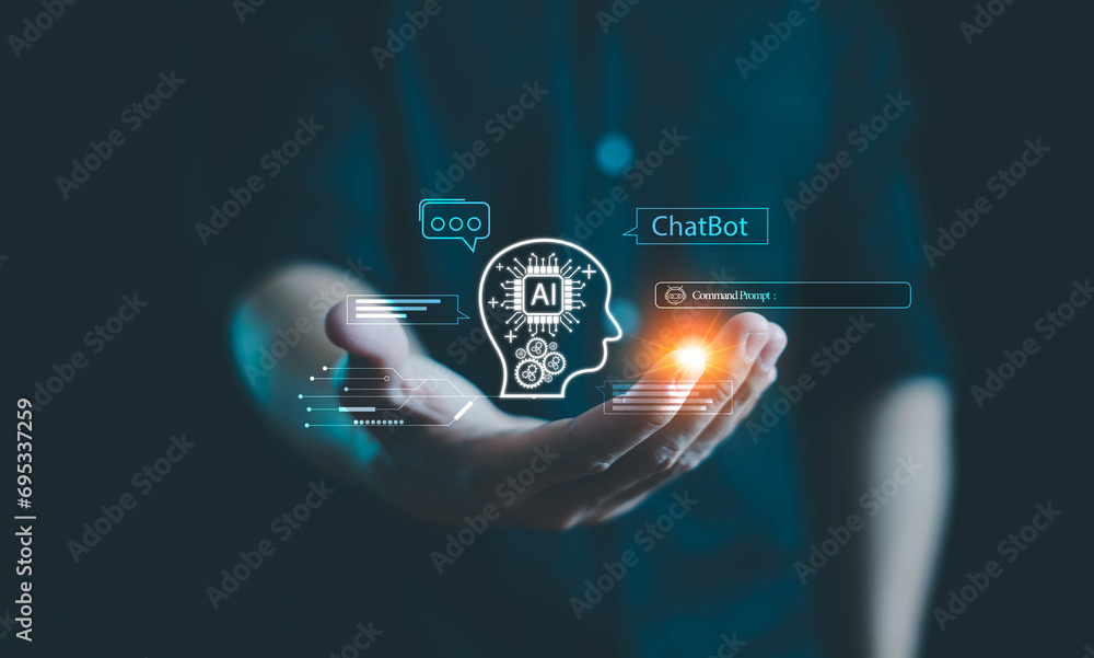 Aufkleber chat ai concept, artificial intelligence, chatbot, business use technology smart robot ai enter comm