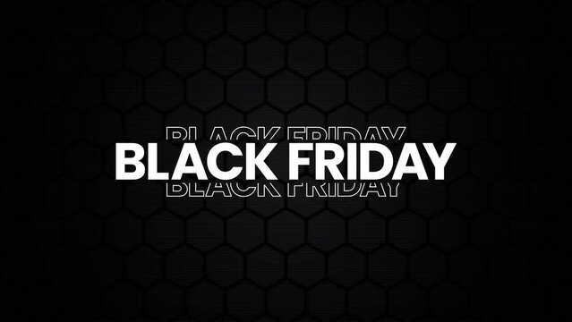Black Friday graphic element with sleek orange hexagonal neon pattern. Bold black friday sale banner design 4k animation. sales shopping social media background.