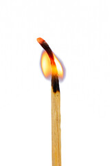 the match stick is burning