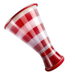Red and white megaphone isolated on transparent background.