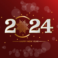 2024 red template happy new year christmas style