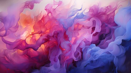 Close-up of liquid flames in an enchanting fusion of lilac and periwinkle colors, evoking a sense of tranquility in a surreal landscape - obrazy, fototapety, plakaty