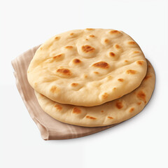 slice of tortilla on white background
