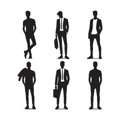 People Silhouette: Bold and Striking Human Figures in Various Poses and Scenarios - Minimallest Crowd black vector Crowd Silhouette

