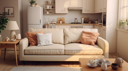 modern living room with sofa  - obrazy, fototapety, plakaty