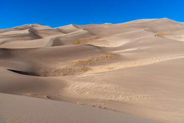 Wide view of high sand dunes, Great Sand Dunes National Park, Preserve Colorado