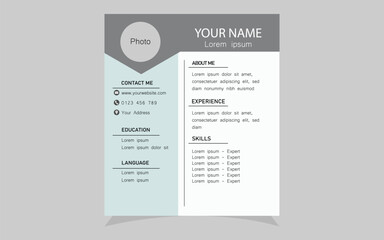 Vector resume or cv template design