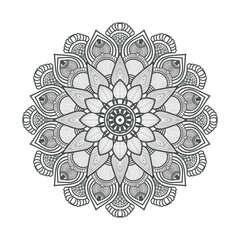 Vector luxury mandala template background and ornamental design for coloring page, greeting card, invitation, tattoo, floral mandala.
