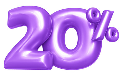 Percent Number 3D Render