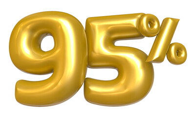 Obraz premium Percent Number 3D Render