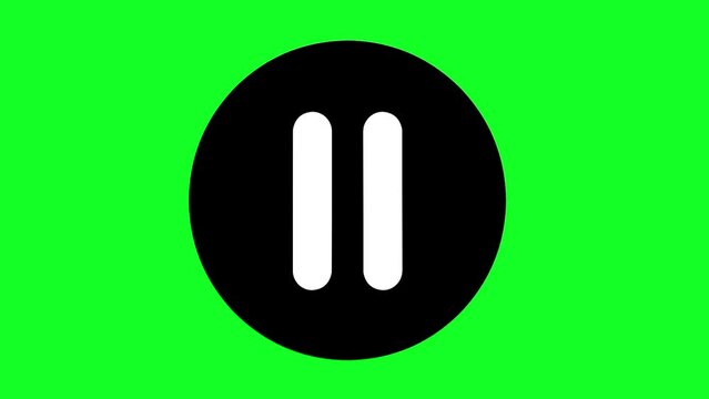 Green Screen Animation of Clicking Play and Stop Buttons With Cursor. Animation Play Button Animation. Music Video Play Sign Animated Icon.