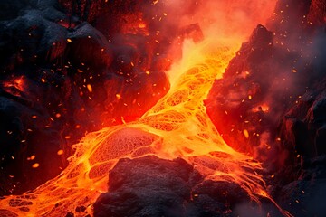 Volcano eruption on Reykjanes peninsula, Iceland
