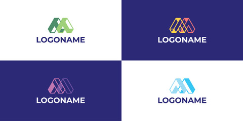 company logo letter M monogram abstract