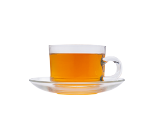 Cup of tea hot on a transparent background.