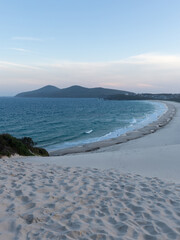 Beautiful afternoon view of One Mile Beach, Forster, NSW, Australia.