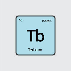 Terbium periodic table icon vector flat style