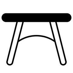 stool solid glyph icon illustration - obrazy, fototapety, plakaty