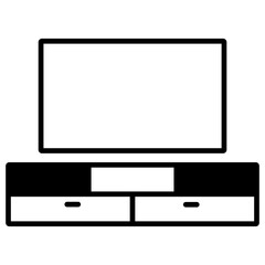 Tv Unit solid glyph icon illustration