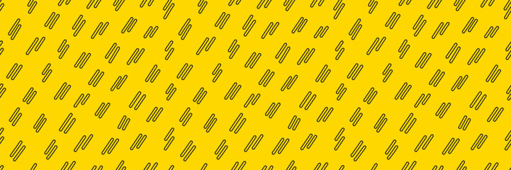 Hand drawn small dash seamless pattern. Black grunge doodle stroke on yellow background. Abstract vector wallpaper, print.