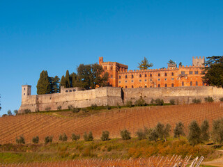Fototapeta na wymiar Italia, Toscana, Siena, zona del Chianti, il castello di Brolio.