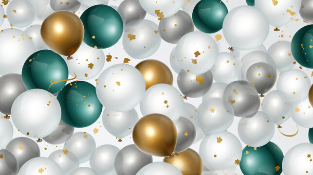 Beautiful New Year and Christmas patterns with drawings. Festive decoration for gift wrapping. Background texture: Christmas balls. © Сергій Колесніков