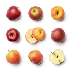 Apples collection isolated on white