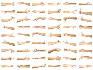 Multiple images set of female caucasian hand gestures - Powered by Adobe