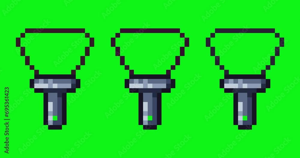 Fototapete green screen of brush, brush icon bits pixel slowly appeared and dissappeared. simple animation from