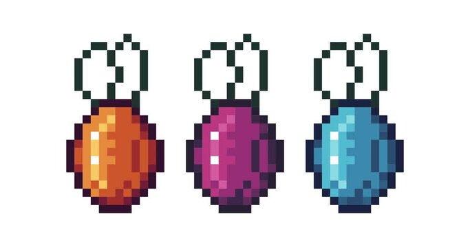 white screen screen of Fruit, Fresh fruit icon bits pixel slowly appeared and dissappeared. Simple animation from pixel dots form sets of Fruit icon . Usefull for game asset or design asset animate.