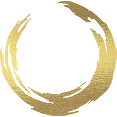 Gold circle brush stroke