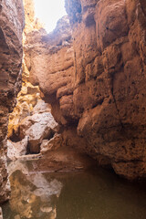 Impression of the interior of the sesriem canyon in the Namibian sossusvlei.