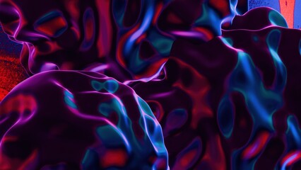 Fototapeta premium Abstract color background of curved deformed glass texture