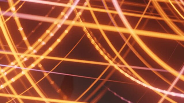 Beautiful abstract wavy lines, Glowing streams of light in motion. 3d light trails animation, abstract minimalist background, neon spiral line